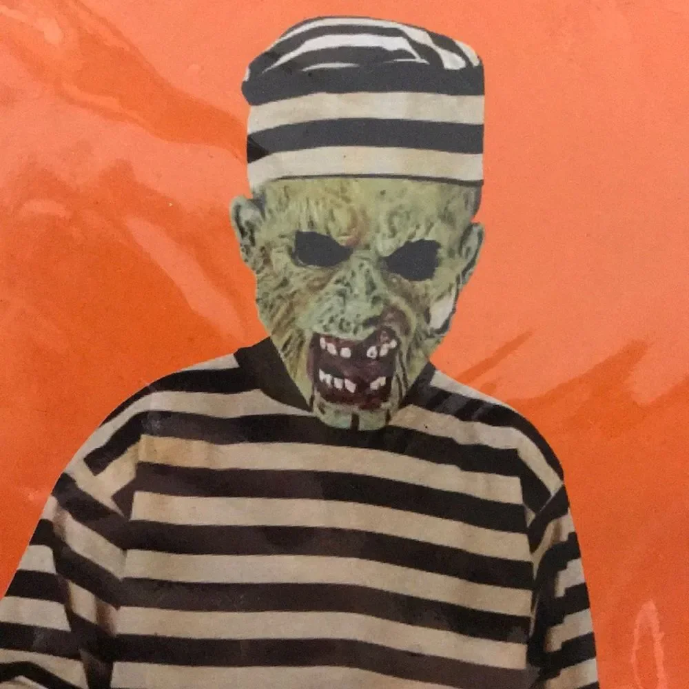 Zombie Convict Halloween Costume Dress Up Make Believe Play Sz M NEW